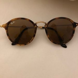 Turtle shell ray ban circle glasses